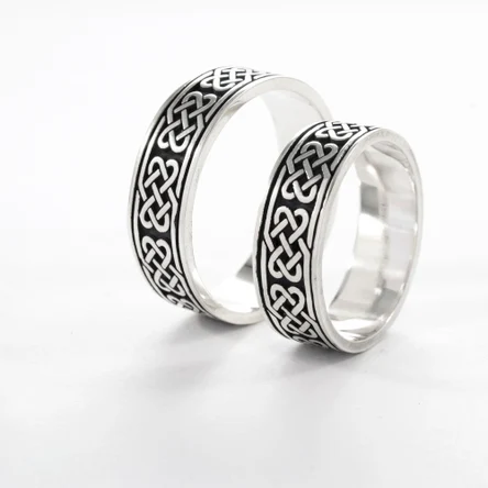 Широкие золотые обручальные кольца Обручальные кольца со славянским орнаментом "Узел любви"